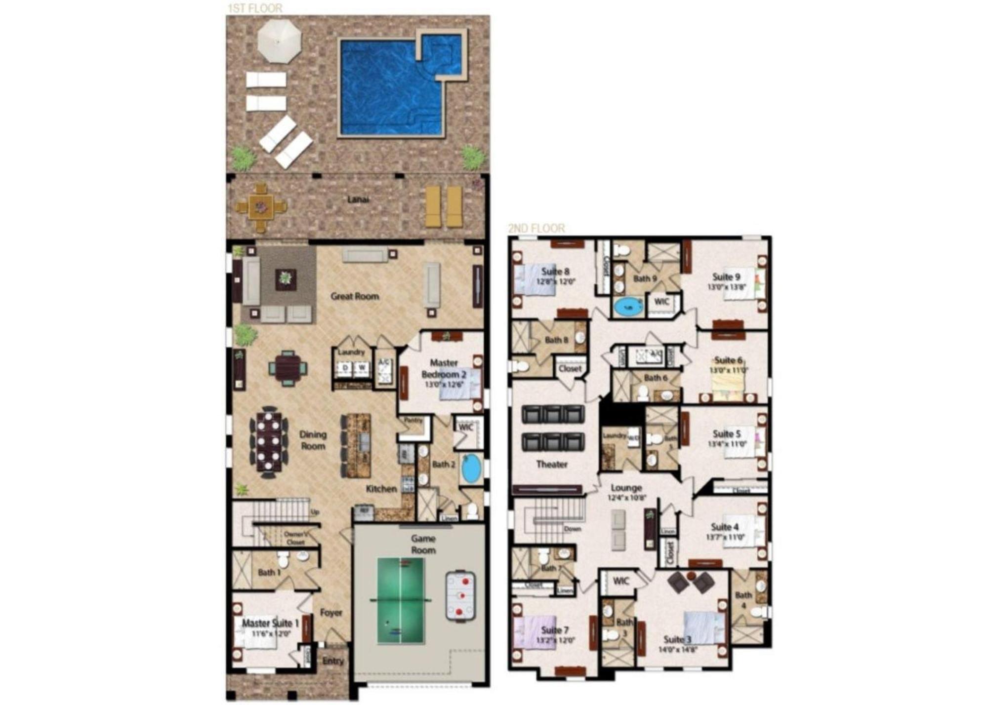 Holiday home Custom 9 Bdrm With Stunning Themes At Encore Orlando