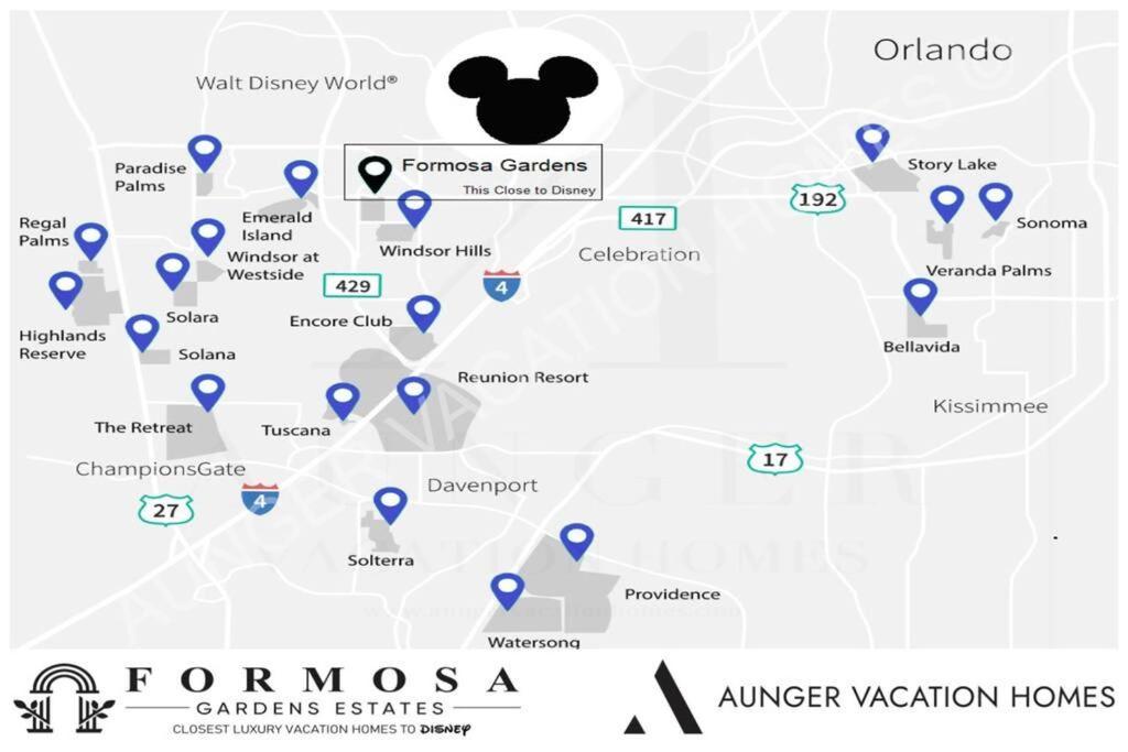 Mickeys Oyster - Luxurious 9br Southeast Facing Pool Hot Tub Cinema Game Rm Bbq 2 Miles To Orlando